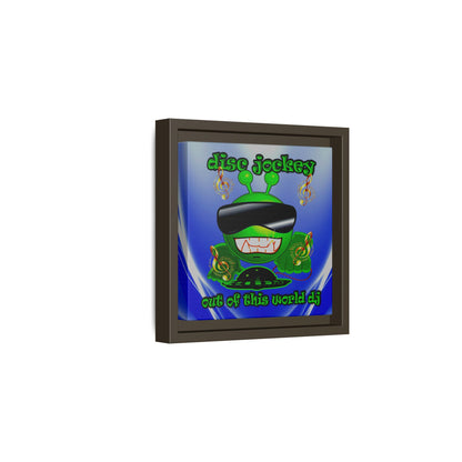 disc jockey - framed canvas art (blue-white wave)