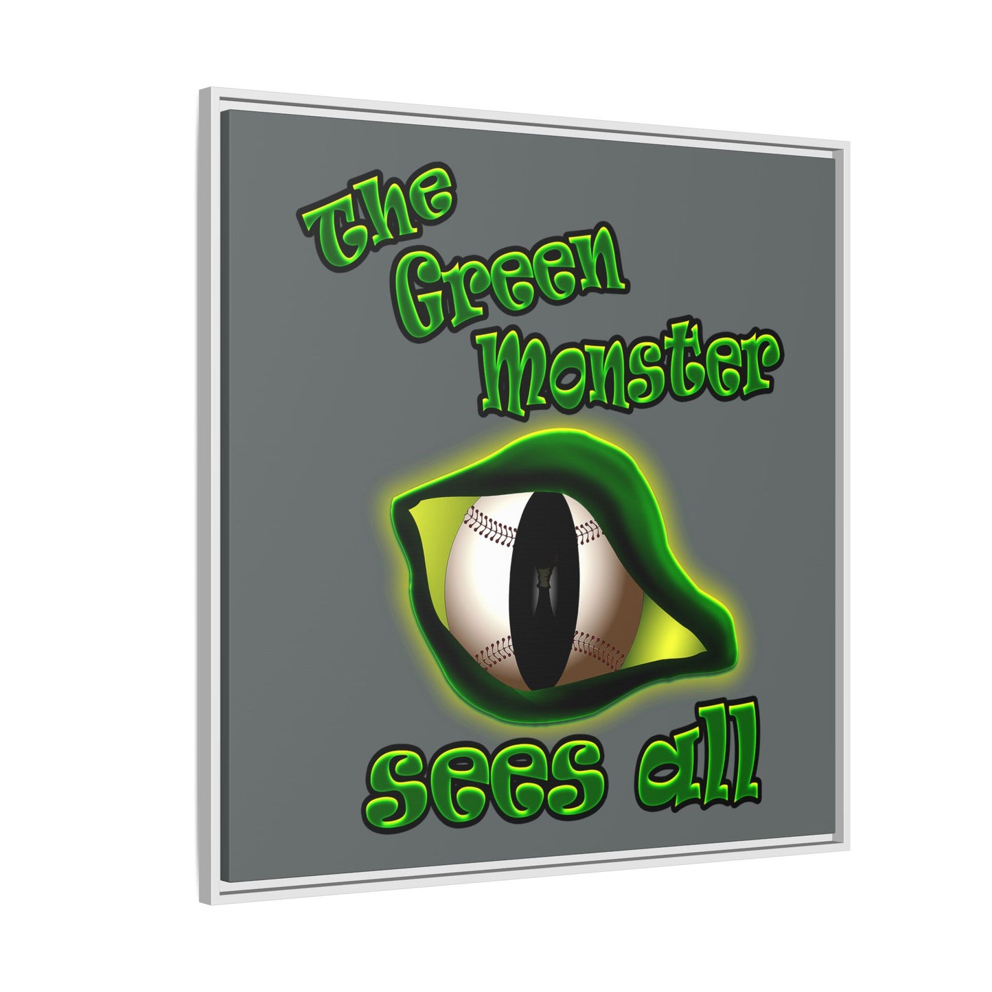 green monster - framed canvas art (dark grey)