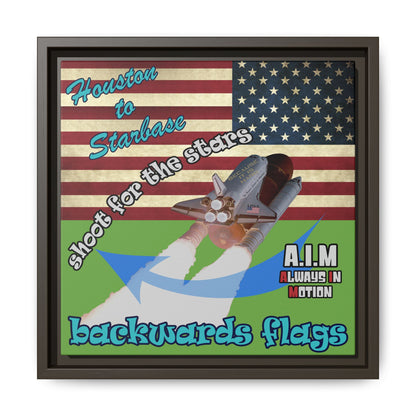 shoot for the stars - framed canvas art (green)
