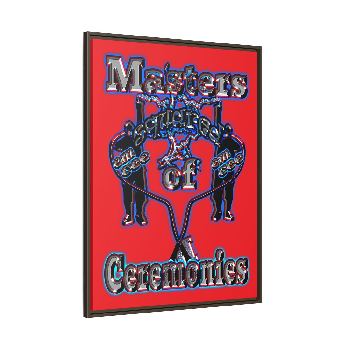 em cee squared - framed canvas art (red)