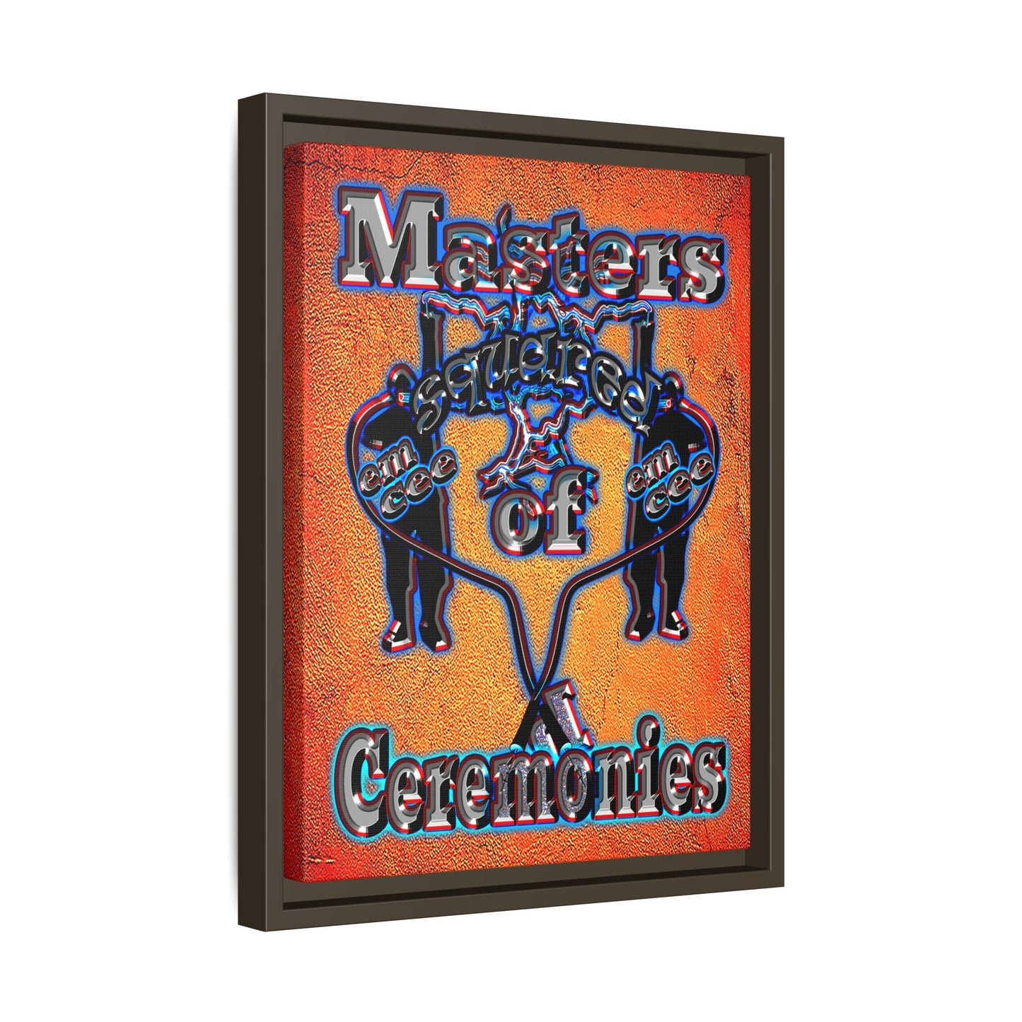 em cee squared - framed canvas art (burnt orange)