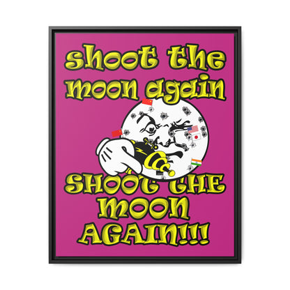 shoot the moon again - framed canvas art (pink)