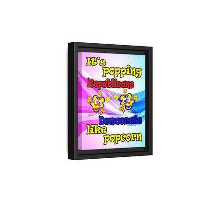 popping like popcorn - framed canvas art (light blue-pink wave)