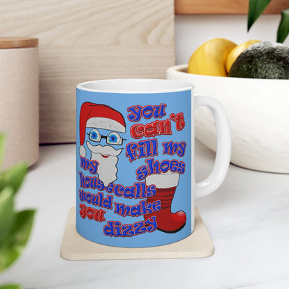 santa's shoes - White Mug (light blue)