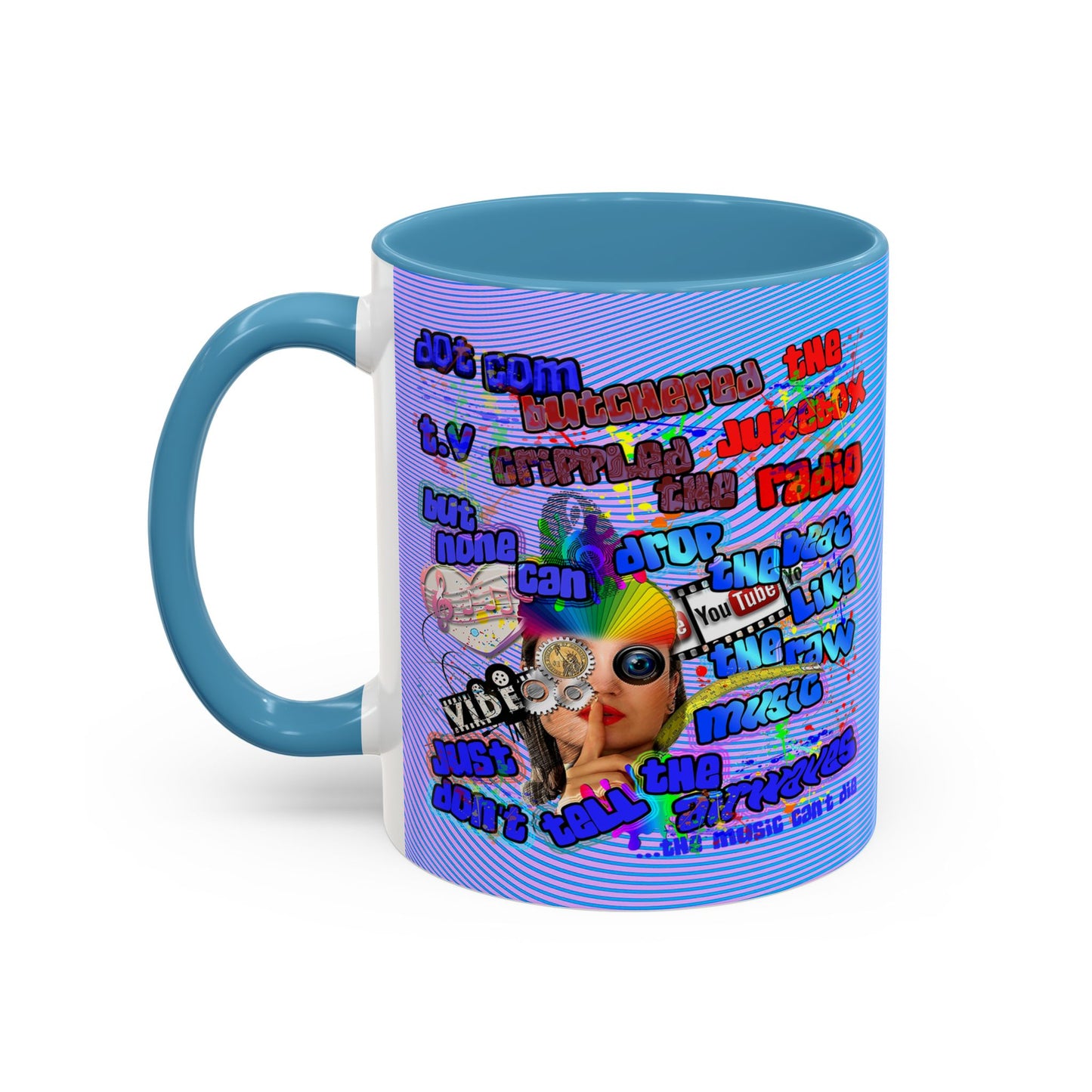 drop the beat - Accent Mug (light blue-purple wave)