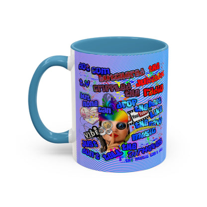 drop the beat - Accent Mug (light blue-purple wave)