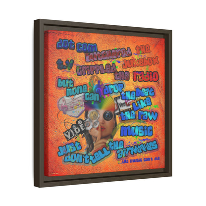 drop the beat - framed canvas art (burnt orange)
