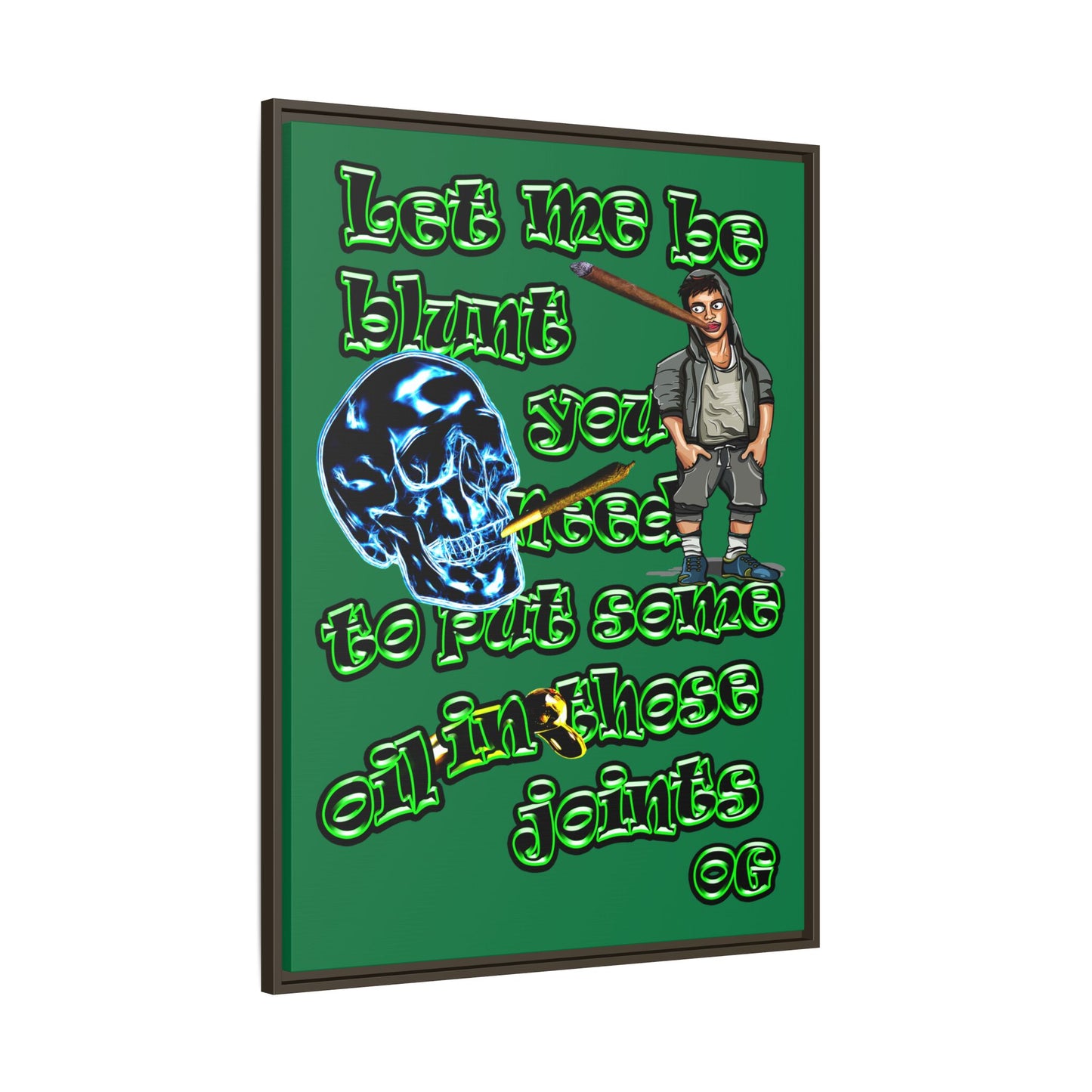 og - framed canvas art (dark green)