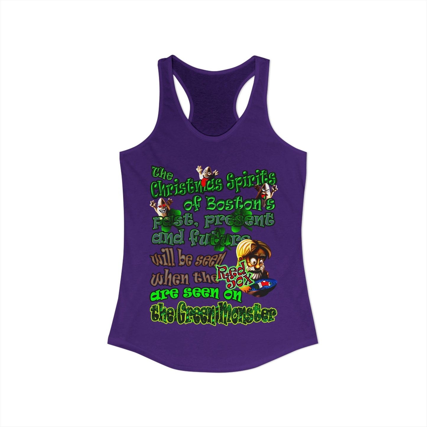 christmas spirits of boston - Women's Ideal Racerback Tank