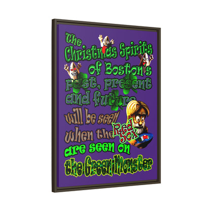 christmas spirits of boston - framed canvas art (purple)