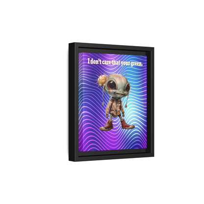 I don't care that your green - framed canvas art (purple wave)
