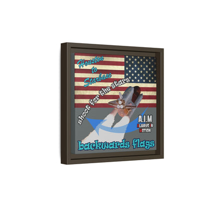 shoot for the stars - framed canvas art (dark grey)