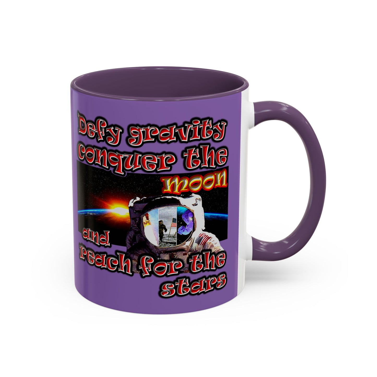 defy conquer reach - Accent Mug (light purple)
