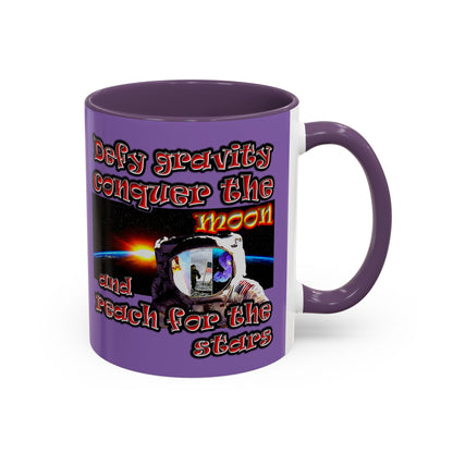 defy conquer reach - Accent Mug (light purple)