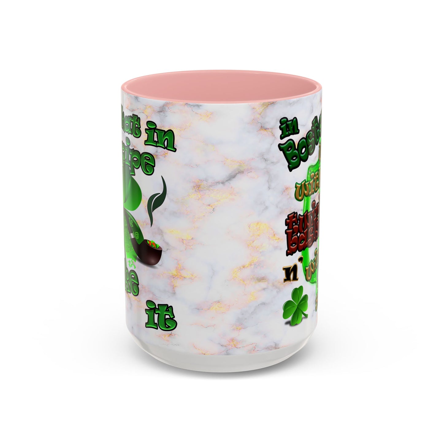 celtics logo - Accent Mug (white marble)