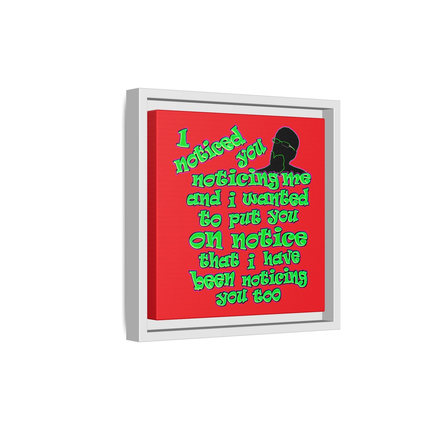 noticed you noticing - framed canvas art (red)