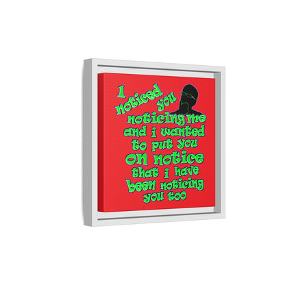 noticed you noticing - framed canvas art (red)
