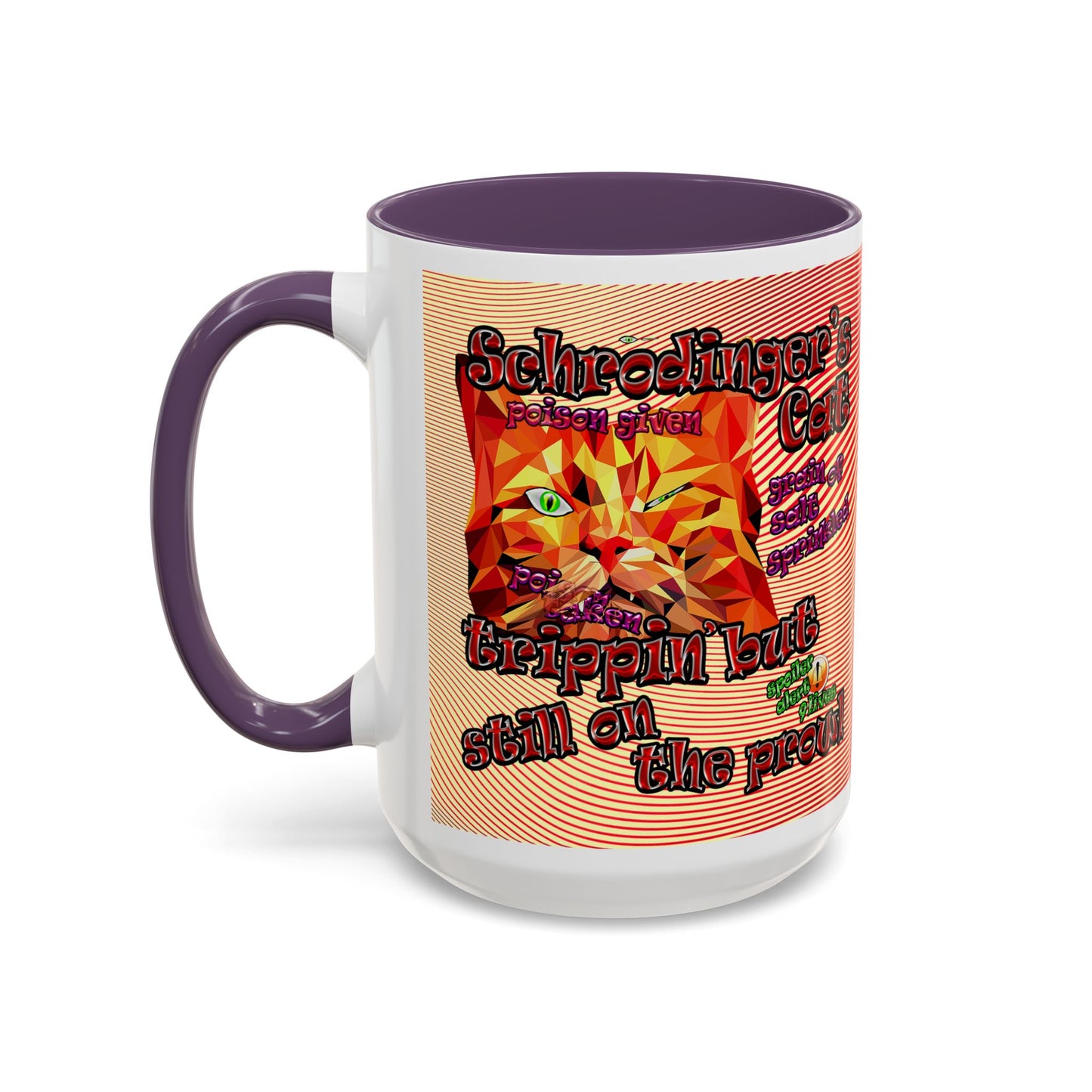 schrodinger's cat - Accent Mug (yellow-orange wave)