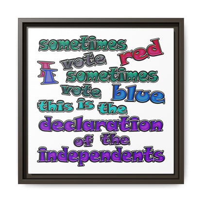 declaration of the independents - framed canvas art (white)