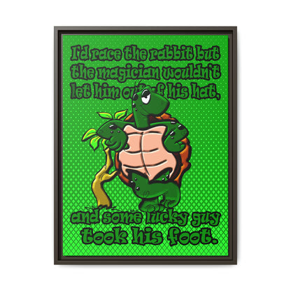 turtle race - framed canvas art (logo green)