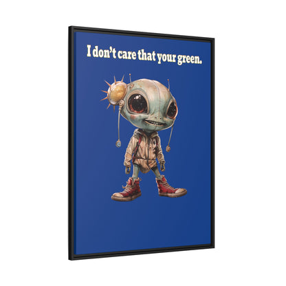 I don't care that your green - framed canvas art (dark blue)