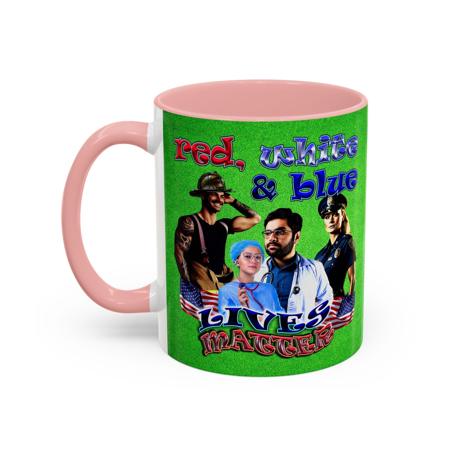 rw&b lives matter - Accent Mug (green turf)