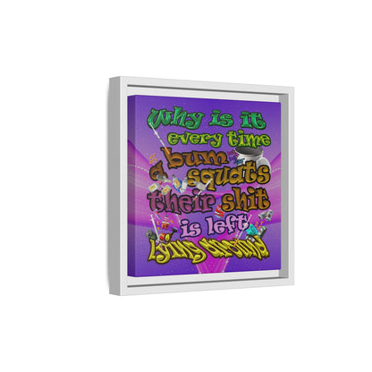the bum's shit - framed canvas art (purple-pink wave)