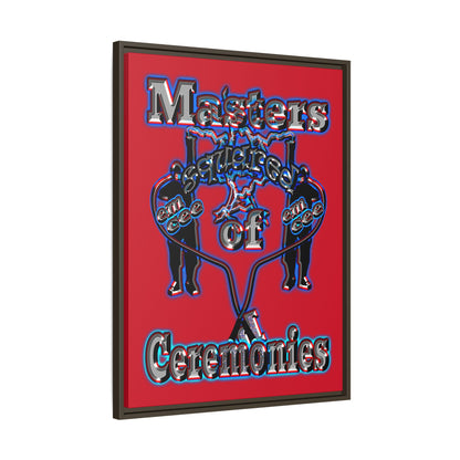 em cee squared - framed canvas art (dark red)