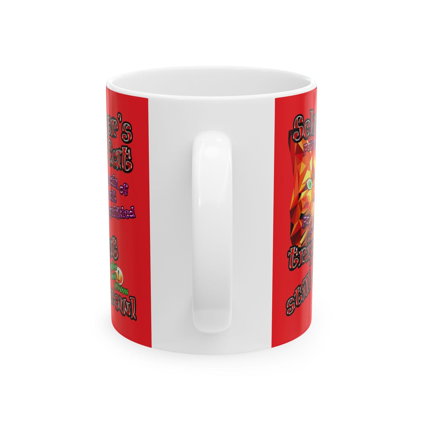 schrodinger's cat - White Mug (red)