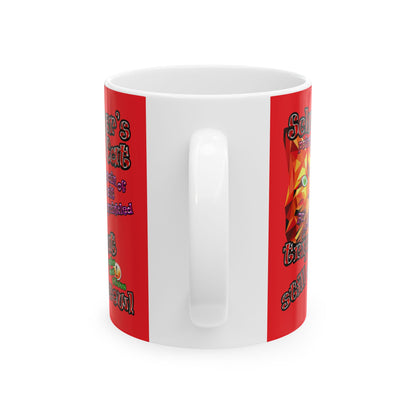 schrodinger's cat - White Mug (red)