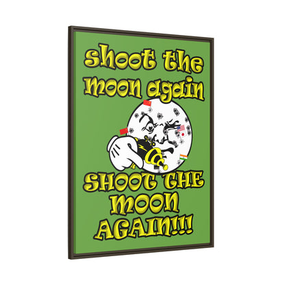shoot the moon again - framed canvas art (green)