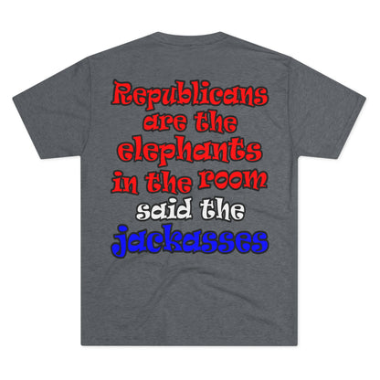donkeys and elephants - Unisex Tri-Blend Crew Tee