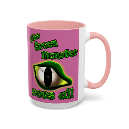 green monster - Accent Mug (light pink)