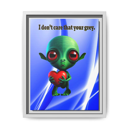 I don't care that your grey - framed canvas art (blue-white wave)