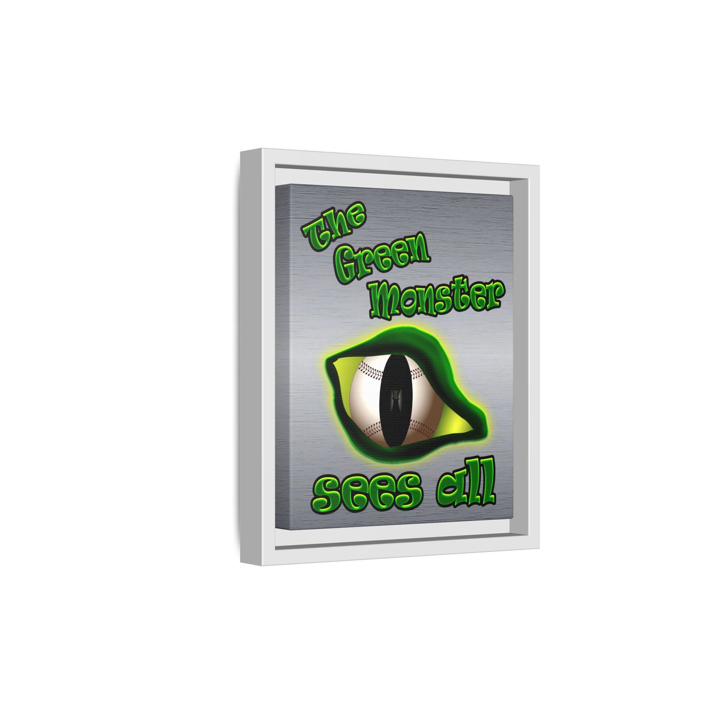 green monster - framed canvas art (brushed nickel)