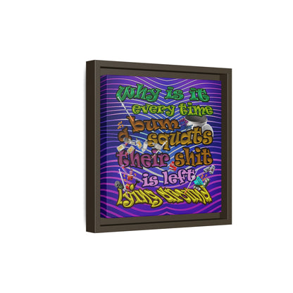 the bum's shit - framed canvas art (purple wave)