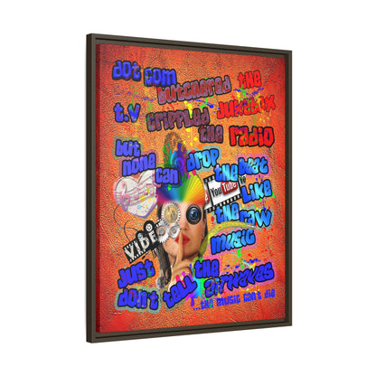 drop the beat - framed canvas art (burnt orange)