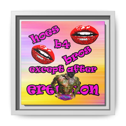 hoes b4 bros - framed canvas art (color blur)