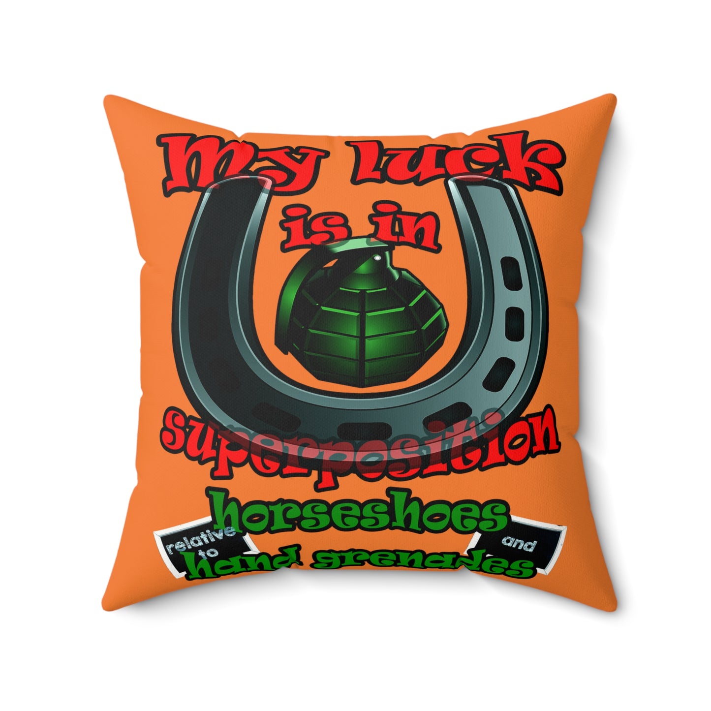 my luck - Faux Suede Square Pillow - (crusta)