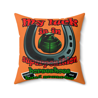 my luck - Faux Suede Square Pillow - (crusta)
