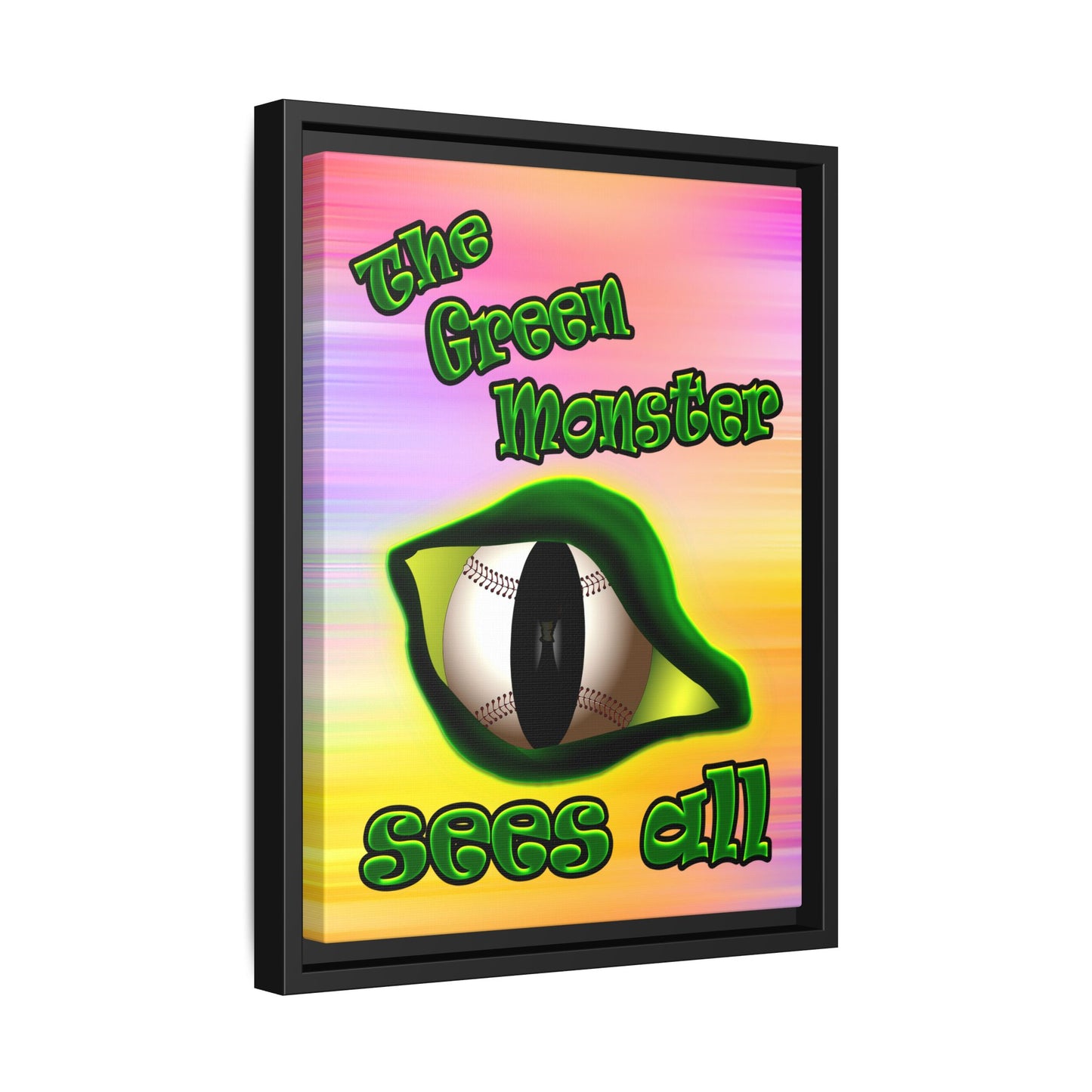 green monster - framed canvas art (color blur)
