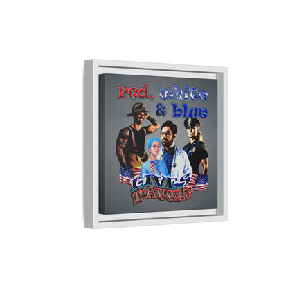 rw&b lives matter - framed canvas art (grey-light grey)