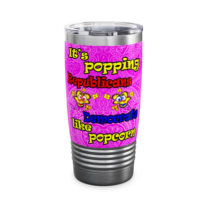 popping like popcorn - Ringneck Tumbler, 20oz (pink swirl)