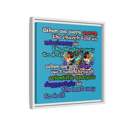 doggystyle - framed canvas art (turquoise)