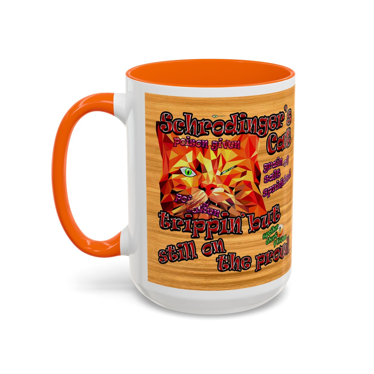 schrodinger's cat - Accent Mug (butterscotch wood finish)