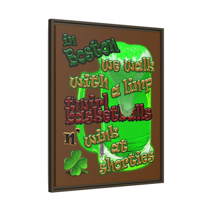 celtics logo - framed canvas art (brown)