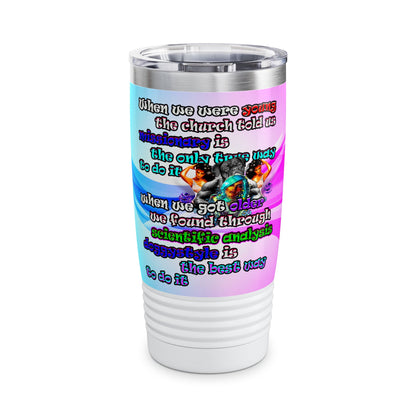 doggystyle - Ringneck Tumbler, 20oz (light blue-pink wave)