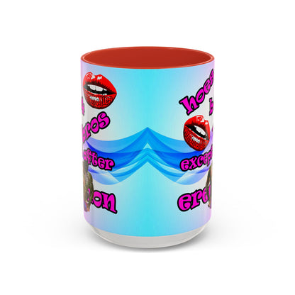 hoes b4 bros - Accent Mug (light blue-pink wave)
