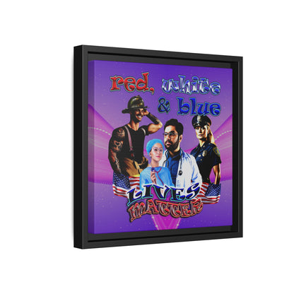 rw&b lives matter - framed canvas art (purple-pink wave)