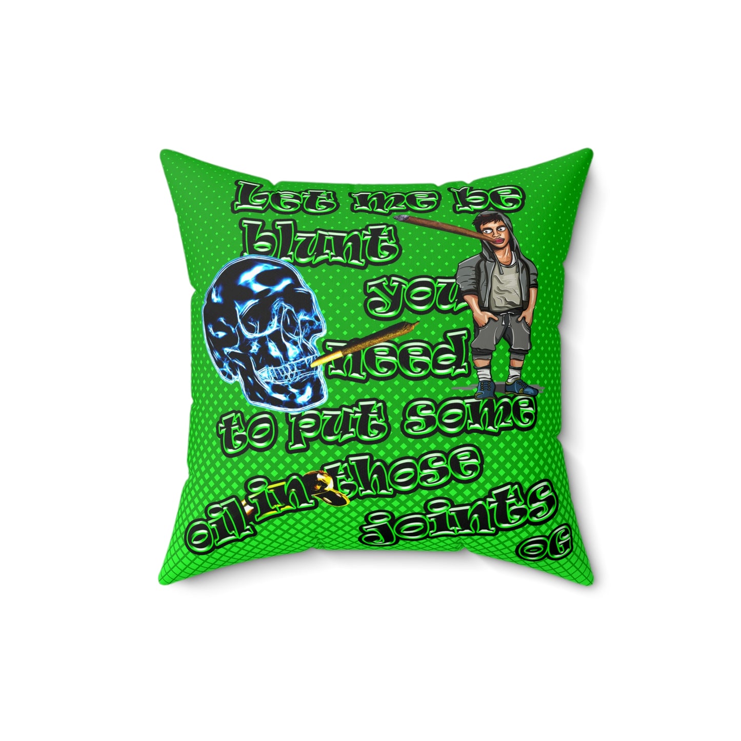 og - Spun Polyester Square Pillow - (logo green)